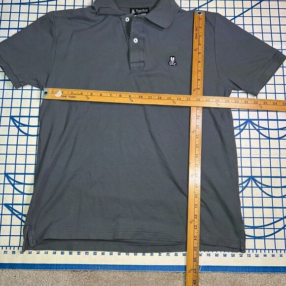 Physco Bunny Polo Shirt Size 5 Gray Short Sleeve Chest Logo Shirt - Picture 9 of 9